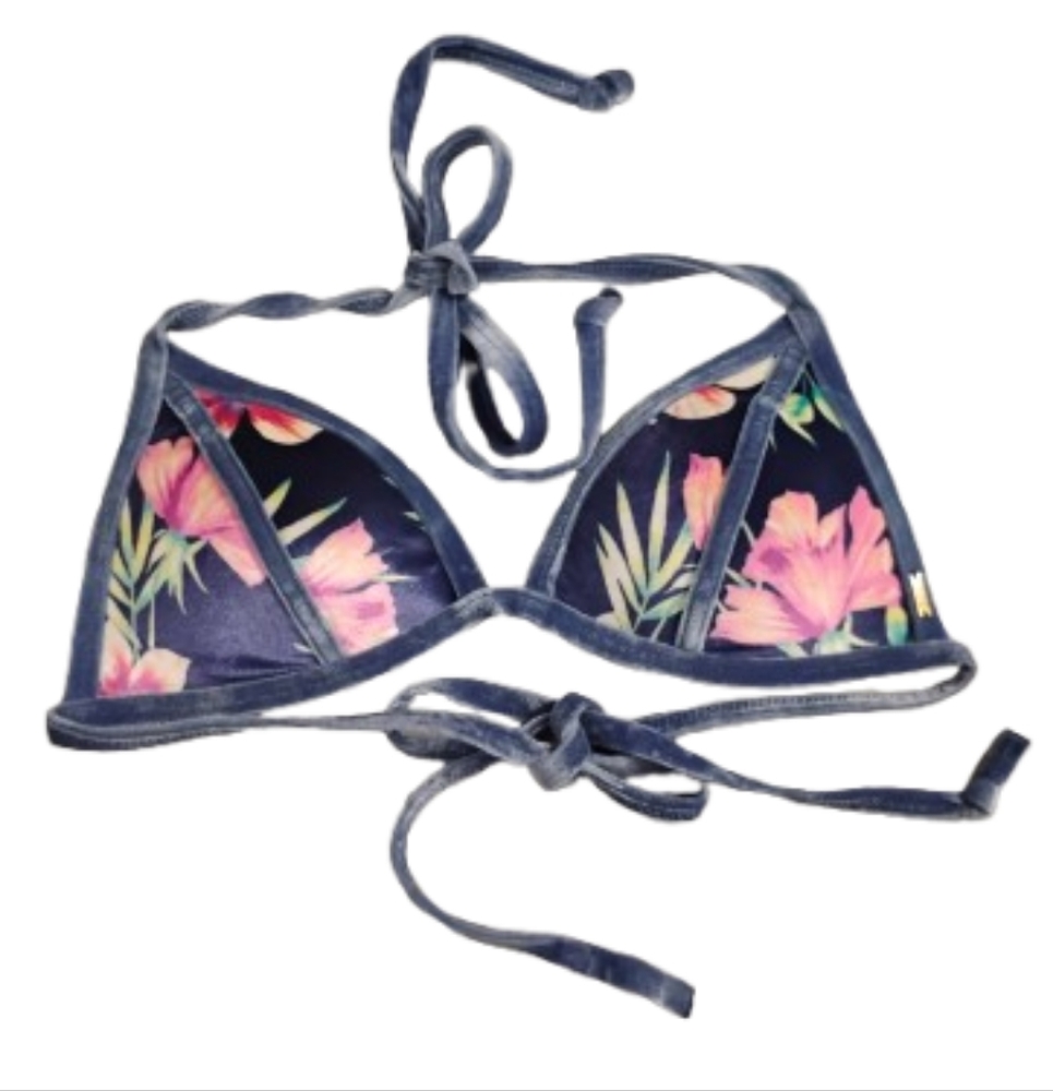 Victoria's Secret Floral Velvet Trim Bikini Top Sz Small